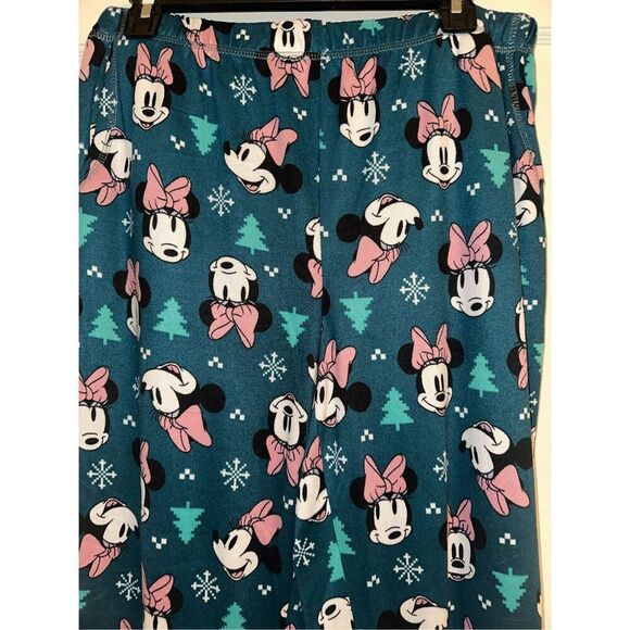 Disney Minnie Mouse Size Medium Fleece Lounge Pajama Pants Christmas Bottoms - Picture 4 of 7